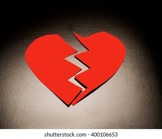 Broken Heart Glued Together Bandaid Concrete Stock Photo (Edit Now ...