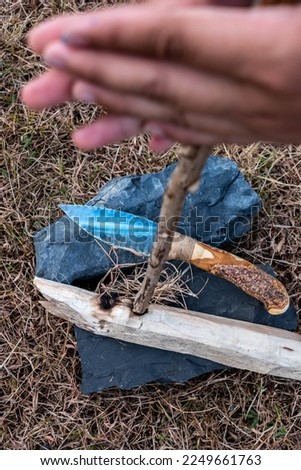 Two hand primitive fire making techniques
