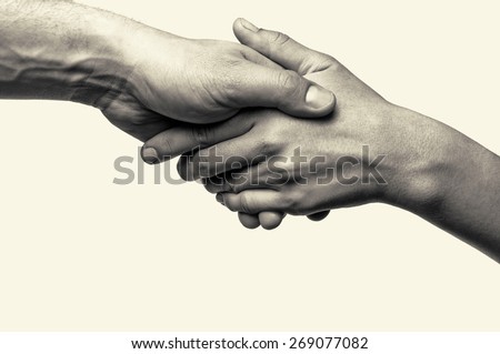 Two hands (helping hand to a friend)