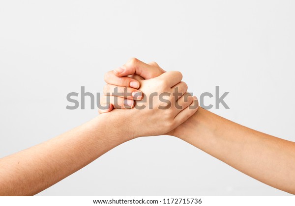 Two Hands Holding Each Other Strongly Stock Photo (Edit Now) 1172715736
