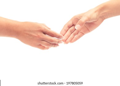 Two Hands Isolated On A White Background