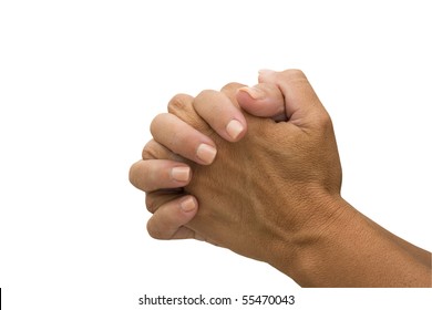 Two Hands  Isolated On A White Background, Praying