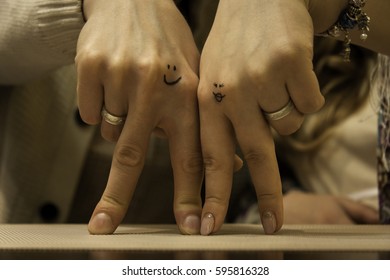 Two Hands Of Lovers Cringe At Their Wedding