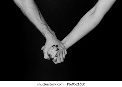 Two Hands Male Female Hand Holding Stock Photo 1369521680 | Shutterstock