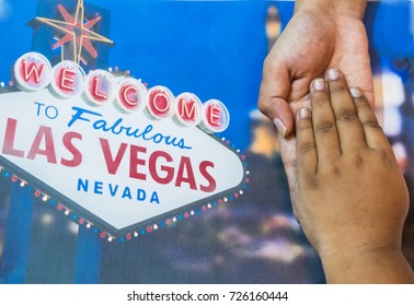 Two Hands Praying For The Victims Of LAS VEGAS Attack.