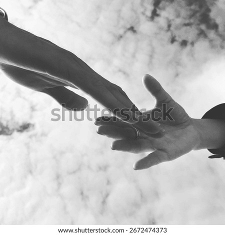 two Hands touching affectionately and gently  