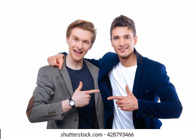 Two Handsome Young Men Isolated On White