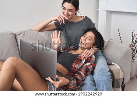 Similar – Image, Stock Photo two female hands and a thick cream, top view