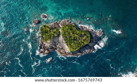 Image, Stock Photo Aerial views of small island off Ko Samet, Thailand