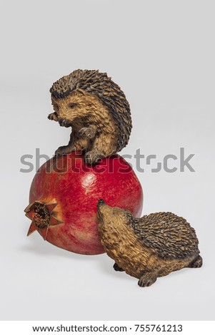two hedgehog statues