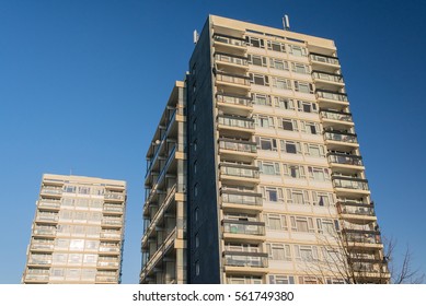 Two High Rise Blocks Of Council Flats In The UK.