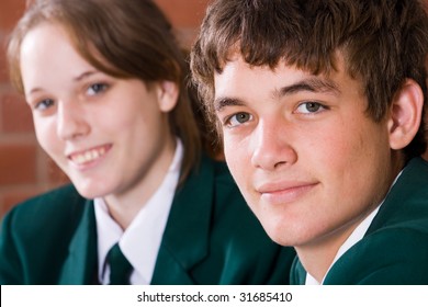 Two High School Students In Classroom