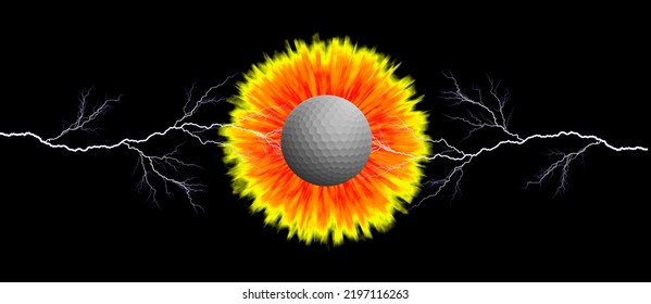 Two Horizontal Lightning Strikes A Golf Ball Illuminated By A Coronal Glow