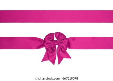 Two Horizontal Pink Ribbons Bow Isolated Stock Photo 667819078 ...