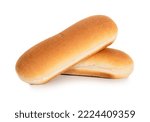 Two Hot dog buns isolated on white background