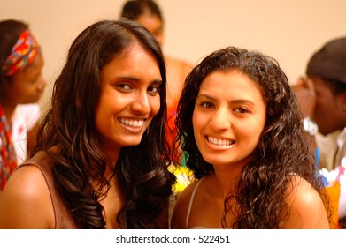 Two Indian (India) girls at a House Party.