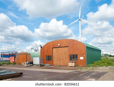 two industrial barracks in the amsterdam harbor - Shutterstock ID 82034611