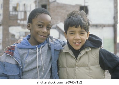 Two Inner City Boys In South Bronx, NY