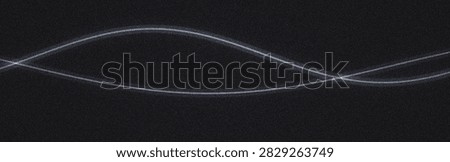 Two intertwined grainy noise texture poster white glowing wave lines intersecting across a dark textured background, with grain pattern