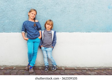 Two Kids Girl Little Boy Posing Stock Photo 362339105 | Shutterstock