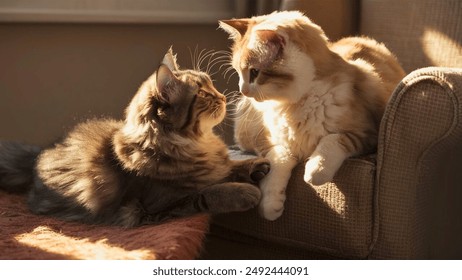 Two kittens looking at each other - Powered by Shutterstock