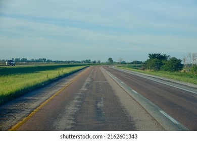 Two Lane Open Country Road With No Cars