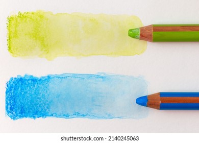 water  blue pencils