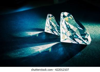 Two Large Diamonds. Diamond Jewelry Theme.