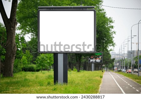 Two large empty horizontal blank advertising billboards mockup.