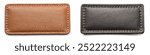 Two leather wallets with different colors. One is brown and the other is black. The brown wallet has a brown leather strap and the black wallet has a black leather strap