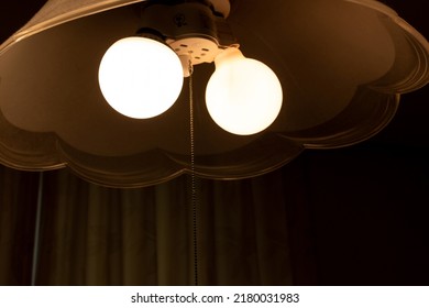 Two Light Bulbs That Glow In A Dark Room