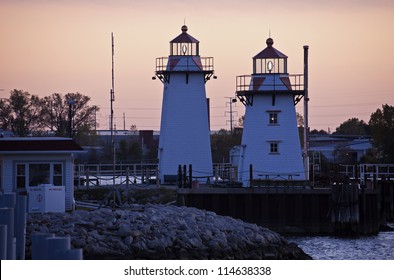 Two Lighthouses In Green Bay, Wisconsin