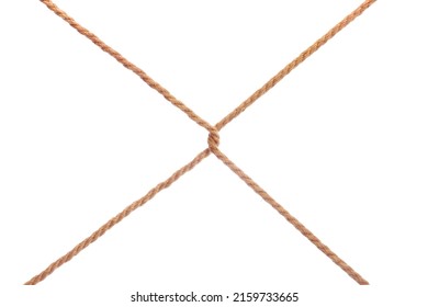 Two linked tense diagonal ropes cross section. Isolated on white - Powered by Shutterstock