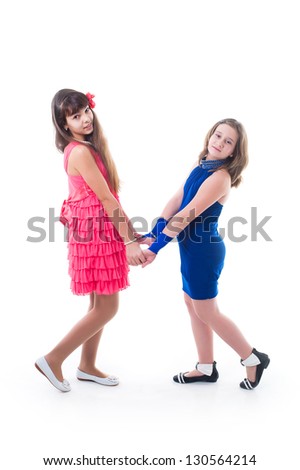 Little girls in handcuffs Little girls in handcuffs