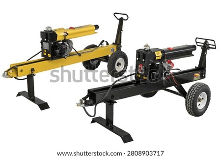 Two Log Splitters Isolated on Transparent Background
