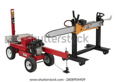 Two Log Splitters Isolated on Transparent Background