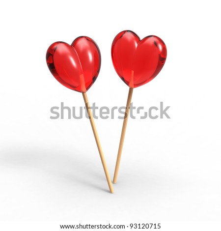 two lollipop in heart shape