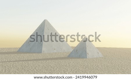 Two lost pyramids in a lonely desert