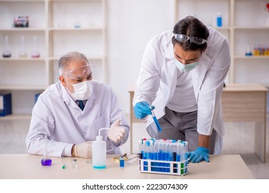 Two Male Chemist Working At The Lab