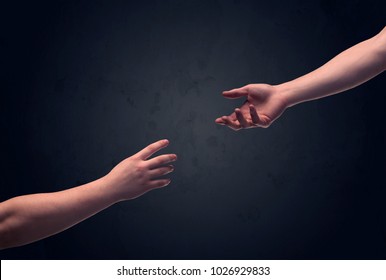 a hand grabbing for someone in the darkness