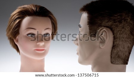 Similar – Man and woman face each other