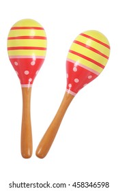 It Is Two Maracas Isolated On White.