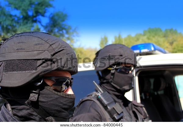 two masked police special\
unit