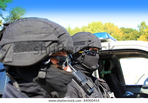 two masked police special
unit
