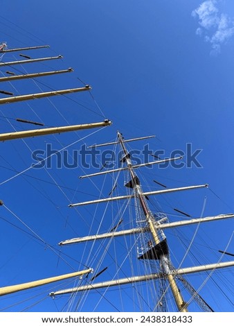 Two mast ship, old time navy, boat ship masts on a sunny day, navy wallpaper, sailing boat, wind powered ship, masts without sails black sea sail boat holiday yachting seascape view vessel luxury