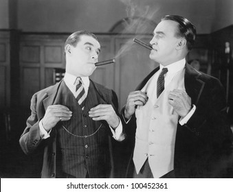 Two Men Smoking Cigars