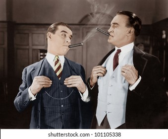 Two Men Smoking Cigars