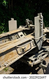 Two Metal Army Blades On Cannon Against Recoil.