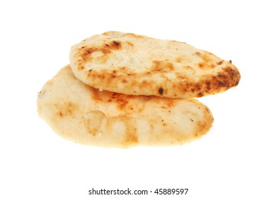 Two Naan Breads Isolated On White