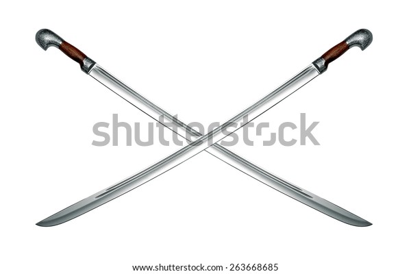 Two Naked Circassian Cavalry Swords Isolated Stock Photo Shutterstock